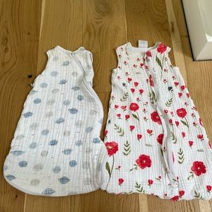 2 sleep sacs size 0-6M brands little unicorn & perlim pinpin